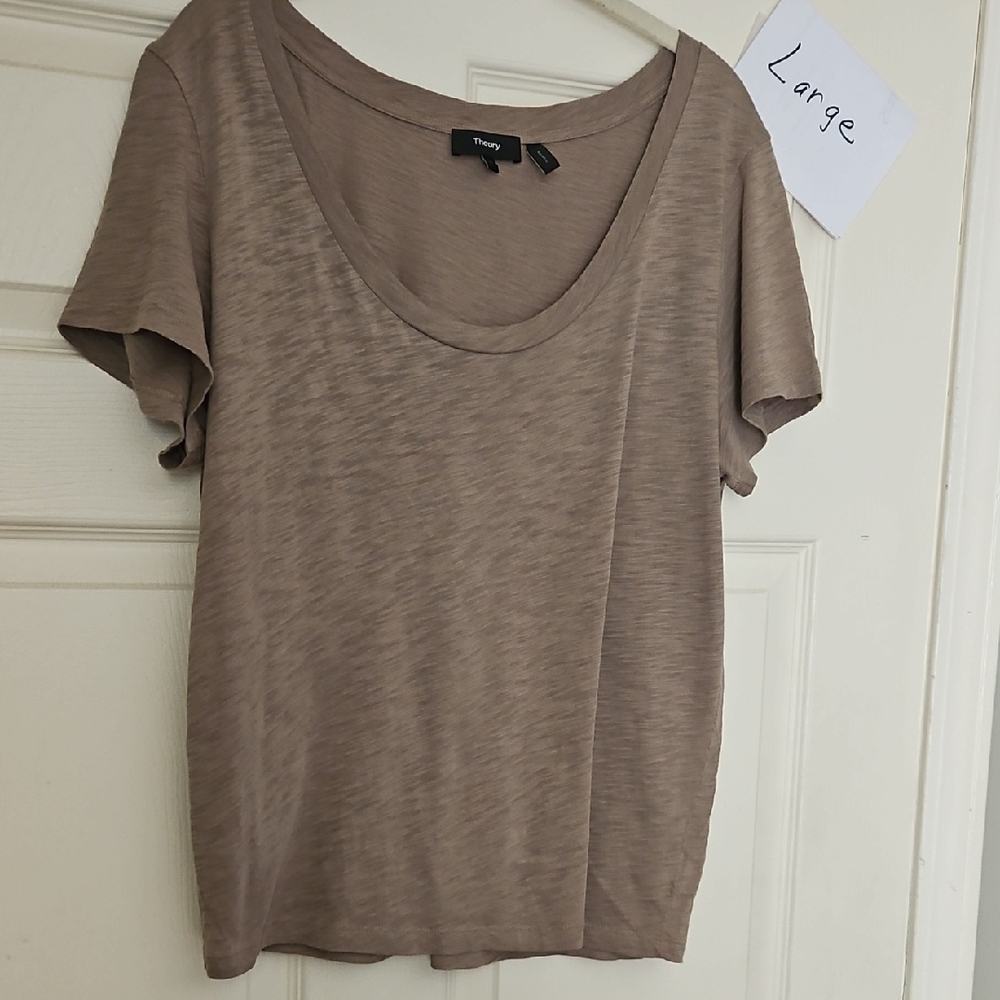 Theory Dark Tan Nebulous Organic Tee Shirt